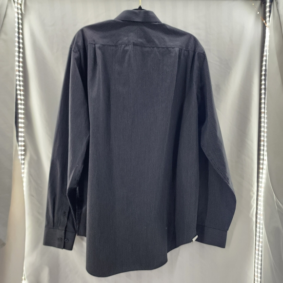 Calvin Klein Black and White Dress Shirt 17 1/2 36-37 Tall - Picture 5 of 7